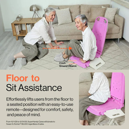 Super Handy GUT197 GoRise LT Floor and Bath Lift 330 Lbs Capacity Pink Edition New - GUT197