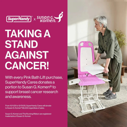 Super Handy GUT197 GoRise LT Floor and Bath Lift 330 Lbs Capacity Pink Edition New - GUT197
