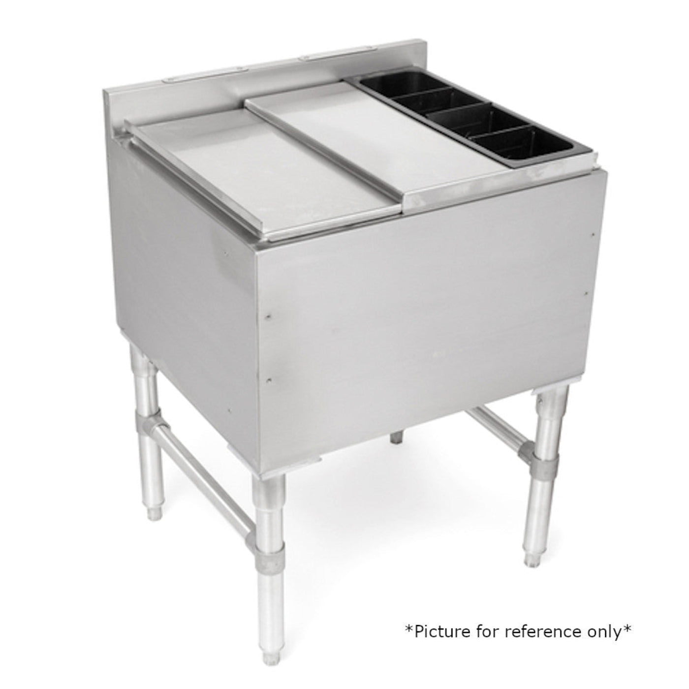 John Boos UBIB-2124-CP7 Underbar Ice Bin / Cocktail Unit with 7-Circuit Cold Plate - JBUBIB2124CP7