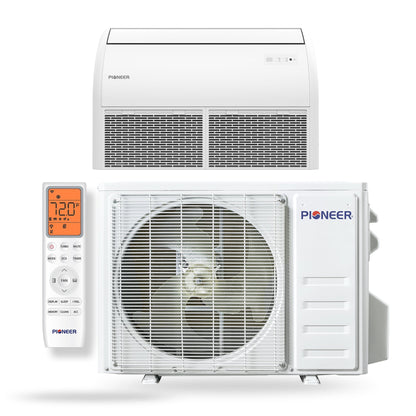 Pioneer Quantum Ultra 18,000 BTU 20.5 SEER2 230V Floor/Ceiling/Low-Wall Ductless Mini-Split Air Conditioner Inverter Heat Pump Full Set - UYT018GLSI24RL-10S