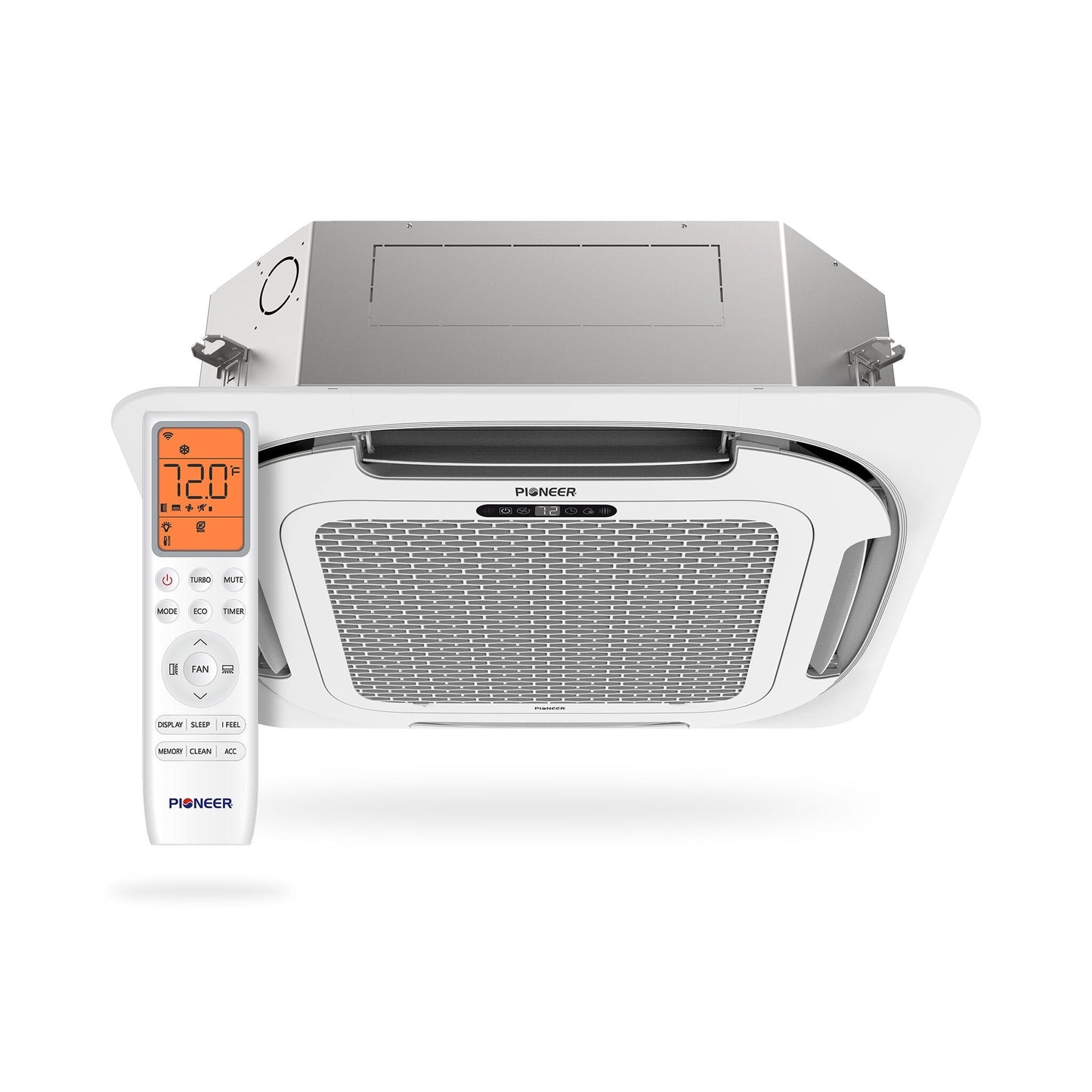 Pioneer Multi Zone 12,000 BTU Quantum Ultra Ceiling Cassette Indoor Section Ductless Mini-Split Wi-Fi Inverter++ Air Conditioner Heat Pump 230V - CT012GLSILCFHG-10S