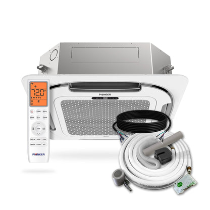 Pioneer Multi Zone 12,000 BTU Quantum Ultra Ceiling Cassette Indoor Section Ductless Mini-Split Wi-Fi Inverter++ Air Conditioner Heat Pump 230V - CT012GLSILCFHG-10S