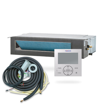 Pioneer Multi Zone 9,000 BTU Quantum Ultra Ceiling Concealed Indoor Section Ductable Mini-Split Wi-Fi Inverter++ Air Conditioner Heat Pump 230V - RT009GLSILCFHG-10S