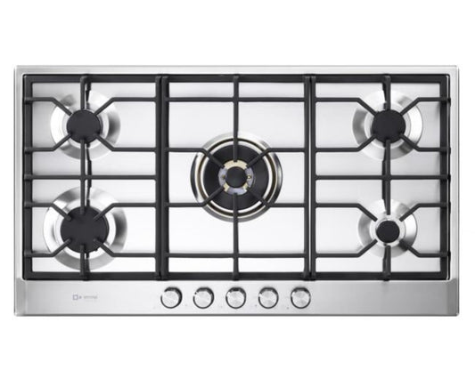 Verona 36" Designer Gas Cooktop - Brass Burners - SS - 5 Burners - VDGCT536FSS