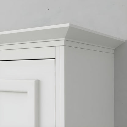Murphy Bed With Desk & 2 Storage Cabinets, Double Size, White by Leto Muro