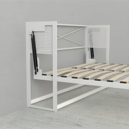 Murphy Bed With Desk, Double Size, White by Leto Muro
