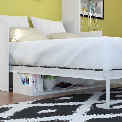 Murphy Bed With Desk, Queen Size, White by Leto Muro