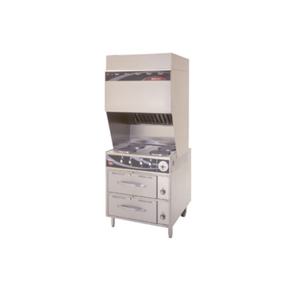 Globe  Wells Ventless Cooktop with 4 French Plates & 2-Drawer Warmer Base - WLWV4HFRW