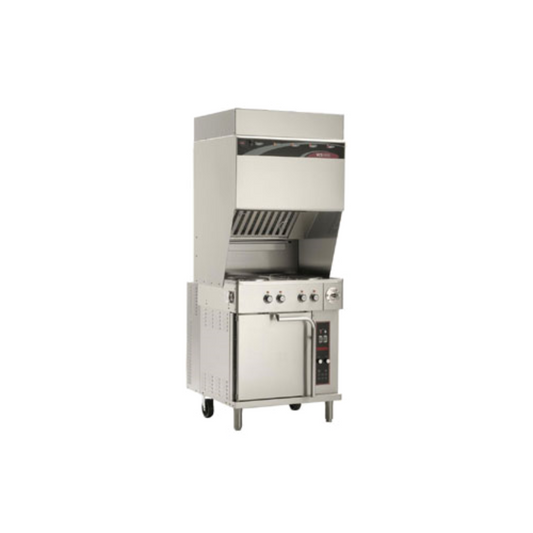 Globe Wells WVO-4HF Electric Ventless Cooktop with 4 French Plates & Convection Oven -  WLWVO4HF