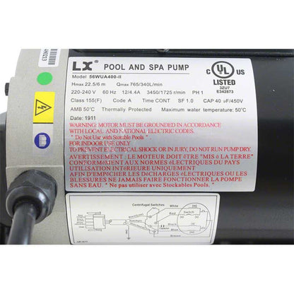 MASTER SPAS Pump, 12a 2sp 230v 56fr - X320528
