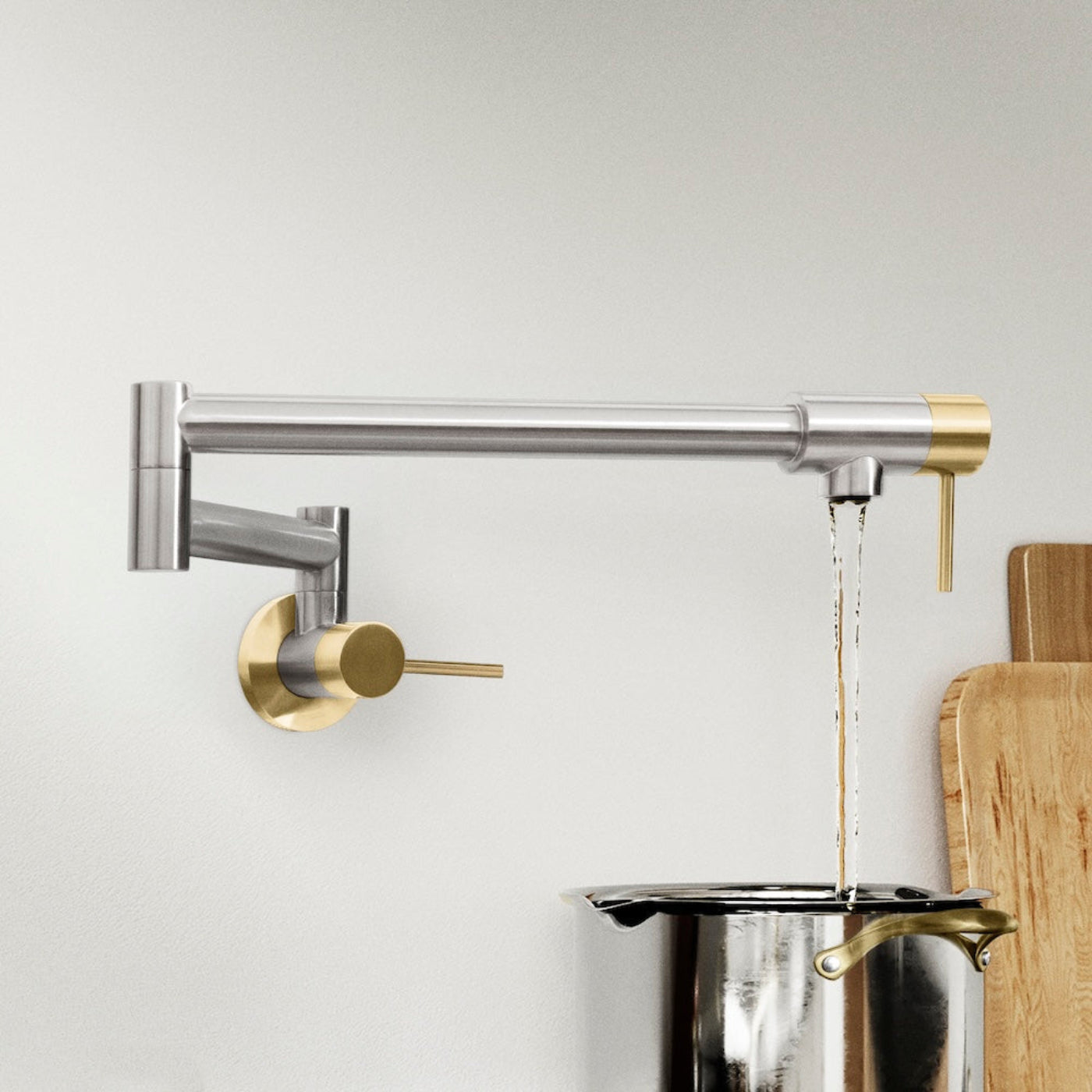ZLINE Autograph Gemini Pot Filler in Brushed Nickel and Champagne Bronze,  - GEM-FPF-ZBNCB