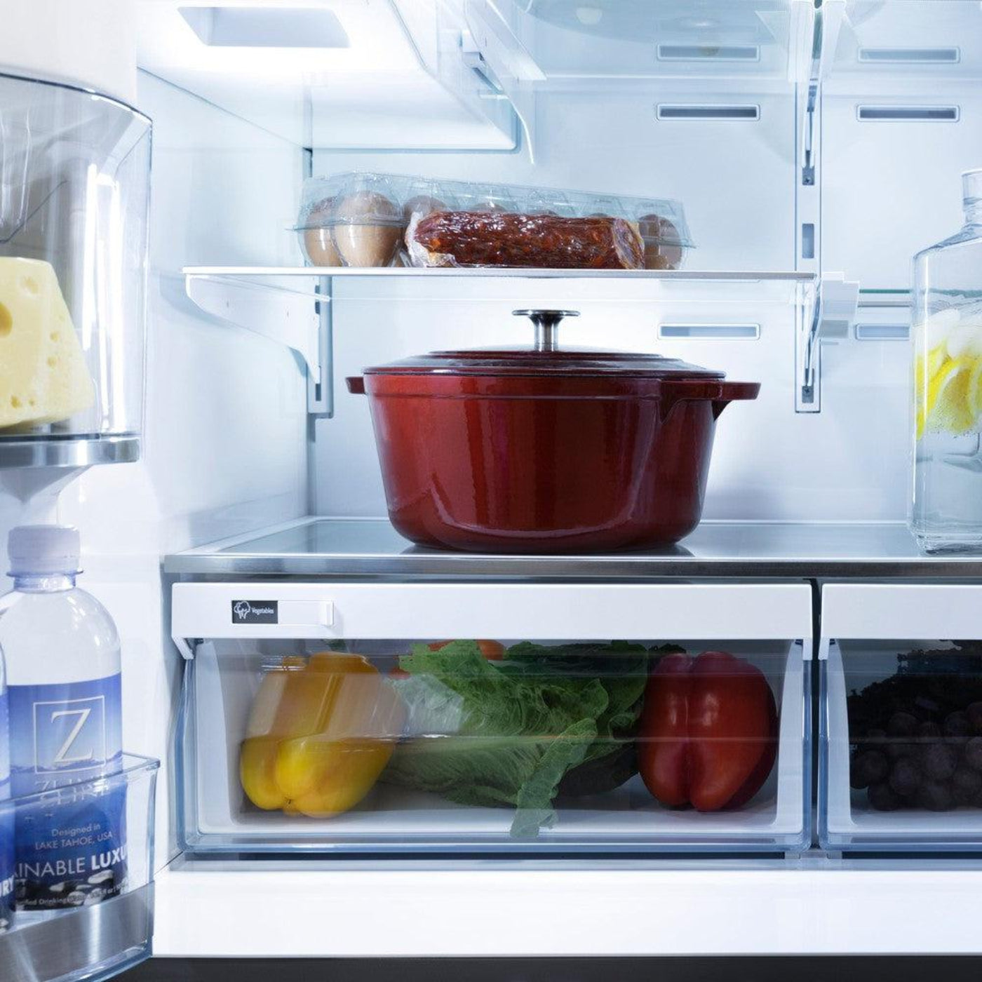 ZLINE 36 inch French Door Refrigerator with Water Dispenser, Ice Maker in Fingerprint Resistant Black Stainless Steel,  - RFM-W-36-BS